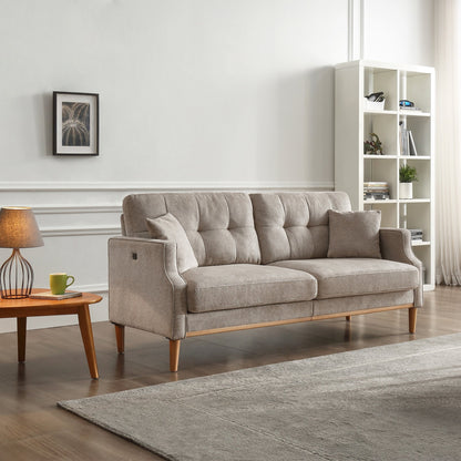 Living Space Waterproof Fabric 3-Seater Sofa with USB Charge Port
