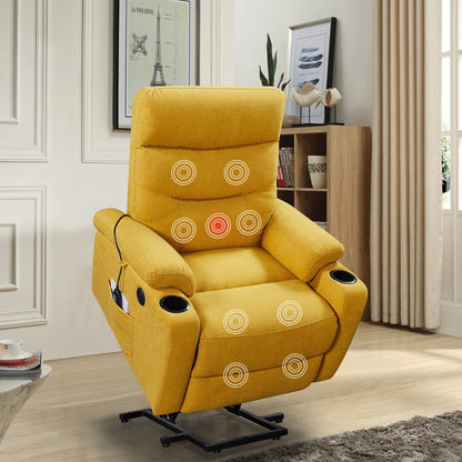 Liyasi Electric Power Lift Recliner Chair Sofa with Massage and Heat for Elderly