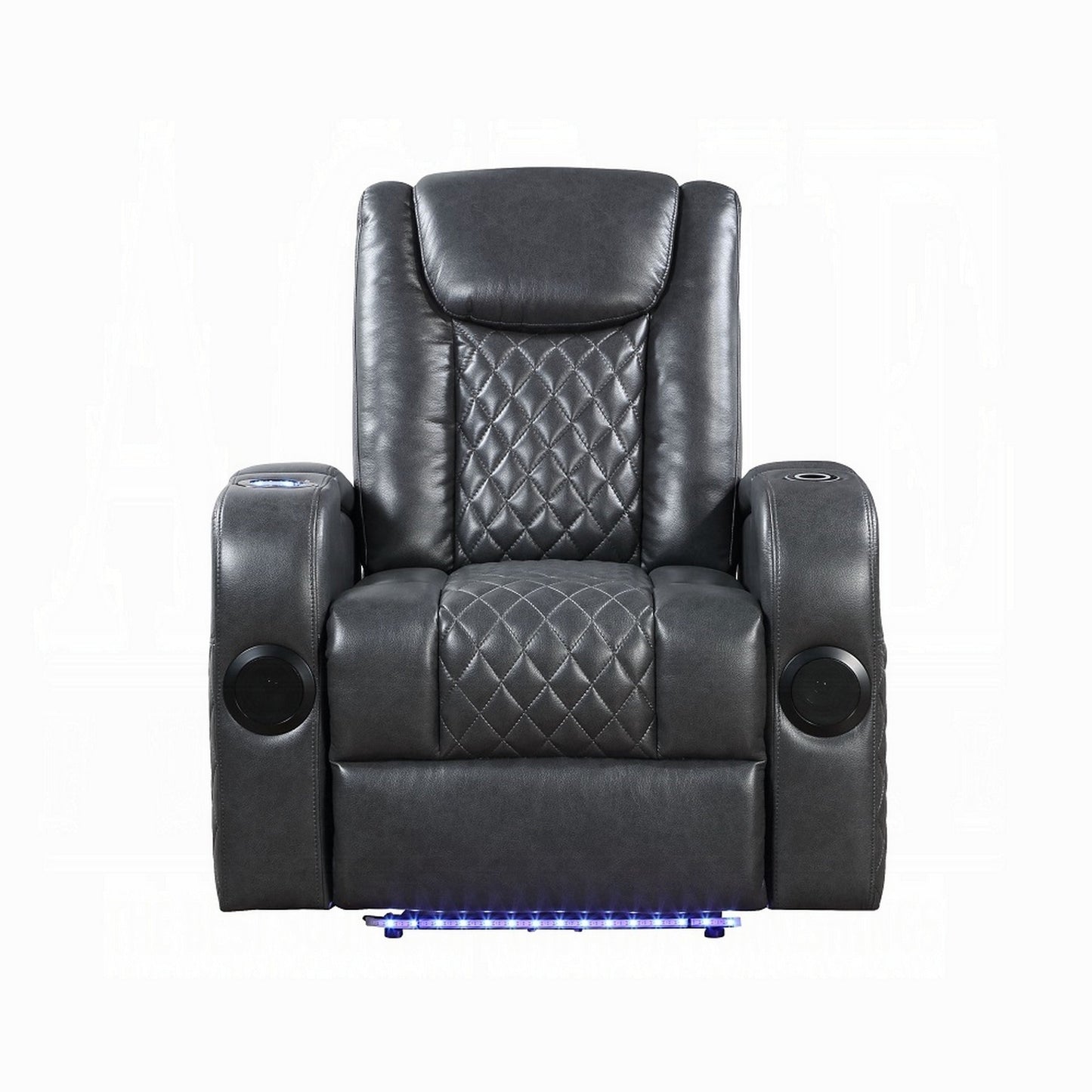 Liza Power Motion Recliner Chair, Bluetooth USB, Gray Faux Leather