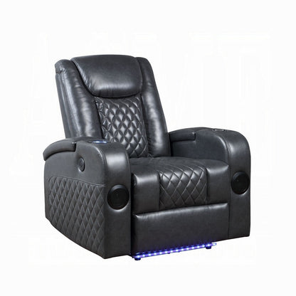 Liza Power Motion Recliner Chair, Bluetooth USB, Gray Faux Leather