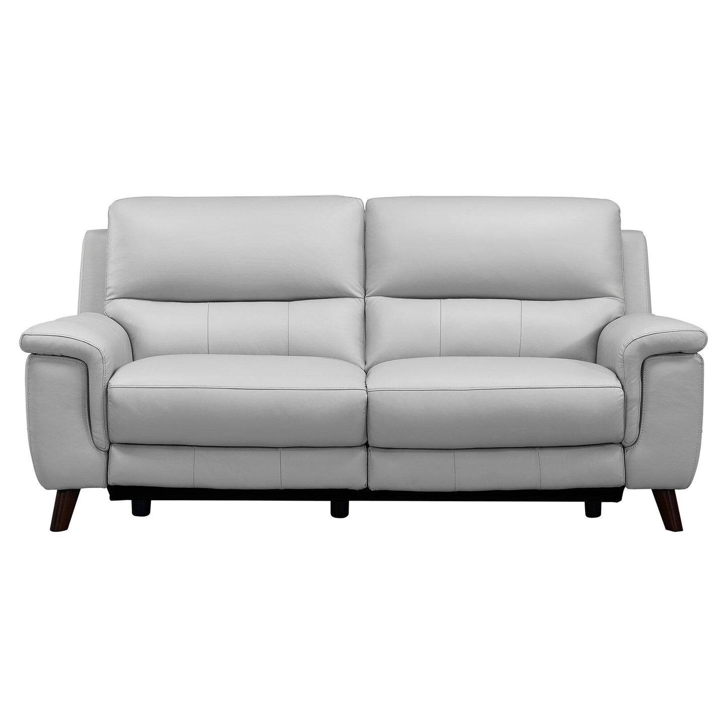 Lizette 78 Dove Gray or Brown Leather Power Recliner Sofa with USB