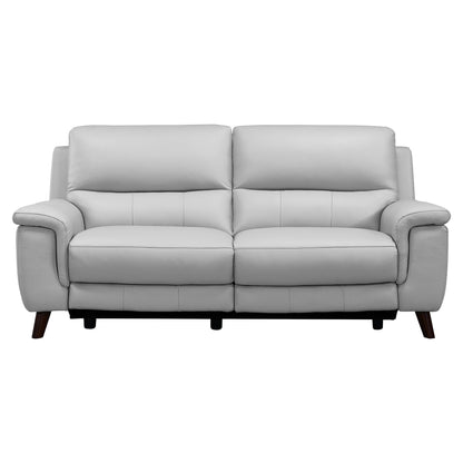 Lizette 78 Dove Gray or Brown Leather Power Recliner Sofa with USB