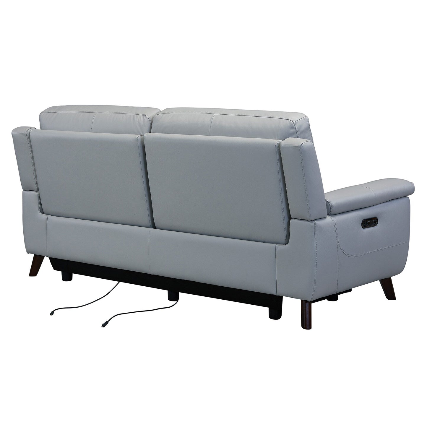 Lizette 78 Dove Gray or Brown Leather Power Recliner Sofa with USB