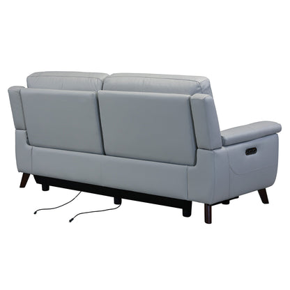 Lizette 78 Dove Gray or Brown Leather Power Recliner Sofa with USB