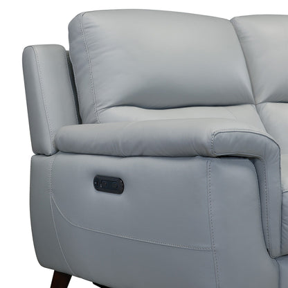 Lizette 78 Dove Gray or Brown Leather Power Recliner Sofa with USB