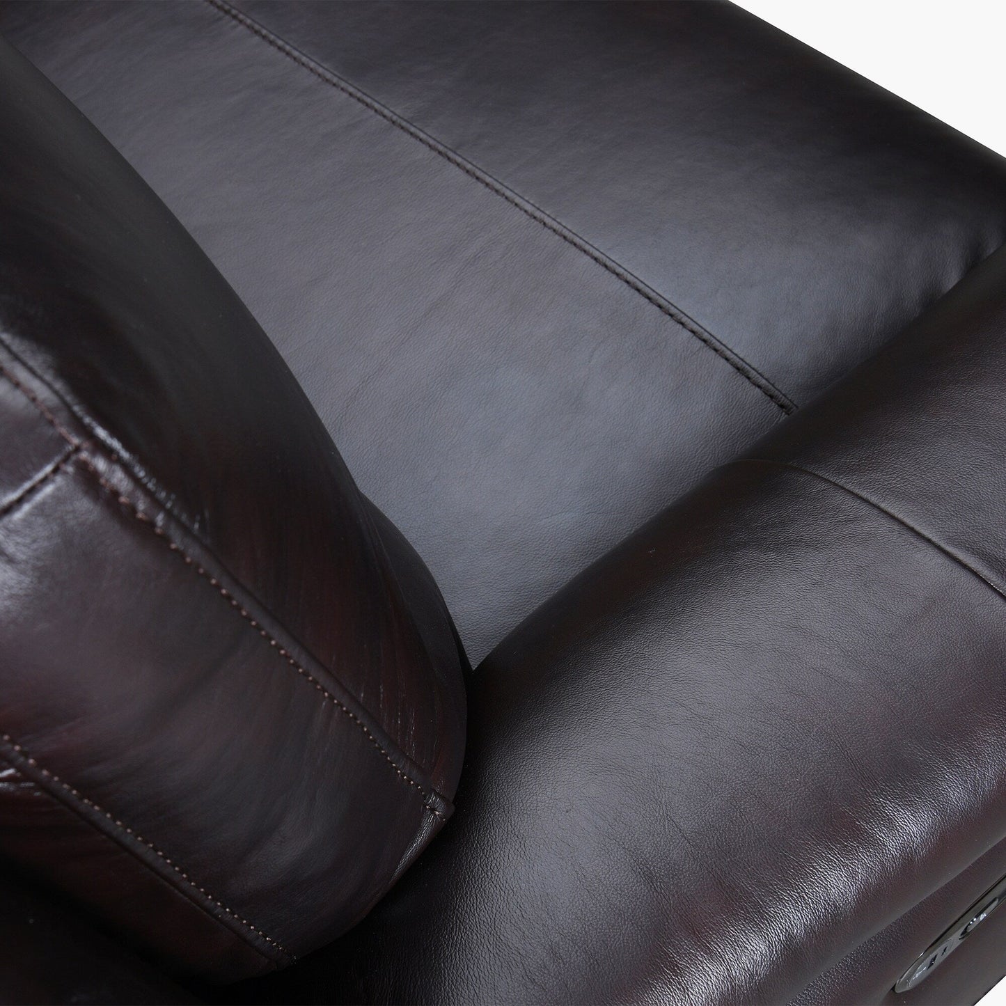 Lizette 78 Dove Gray or Brown Leather Power Recliner Sofa with USB