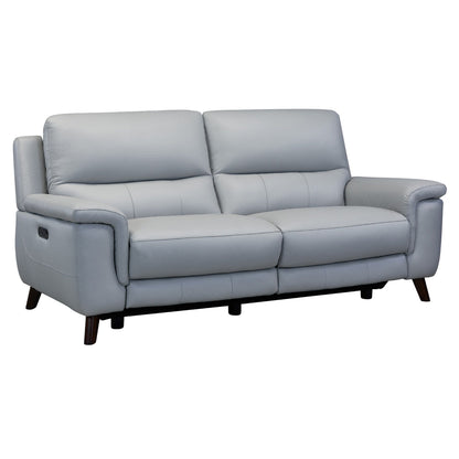 Lizette 78 Dove Gray or Brown Leather Power Recliner Sofa with USB