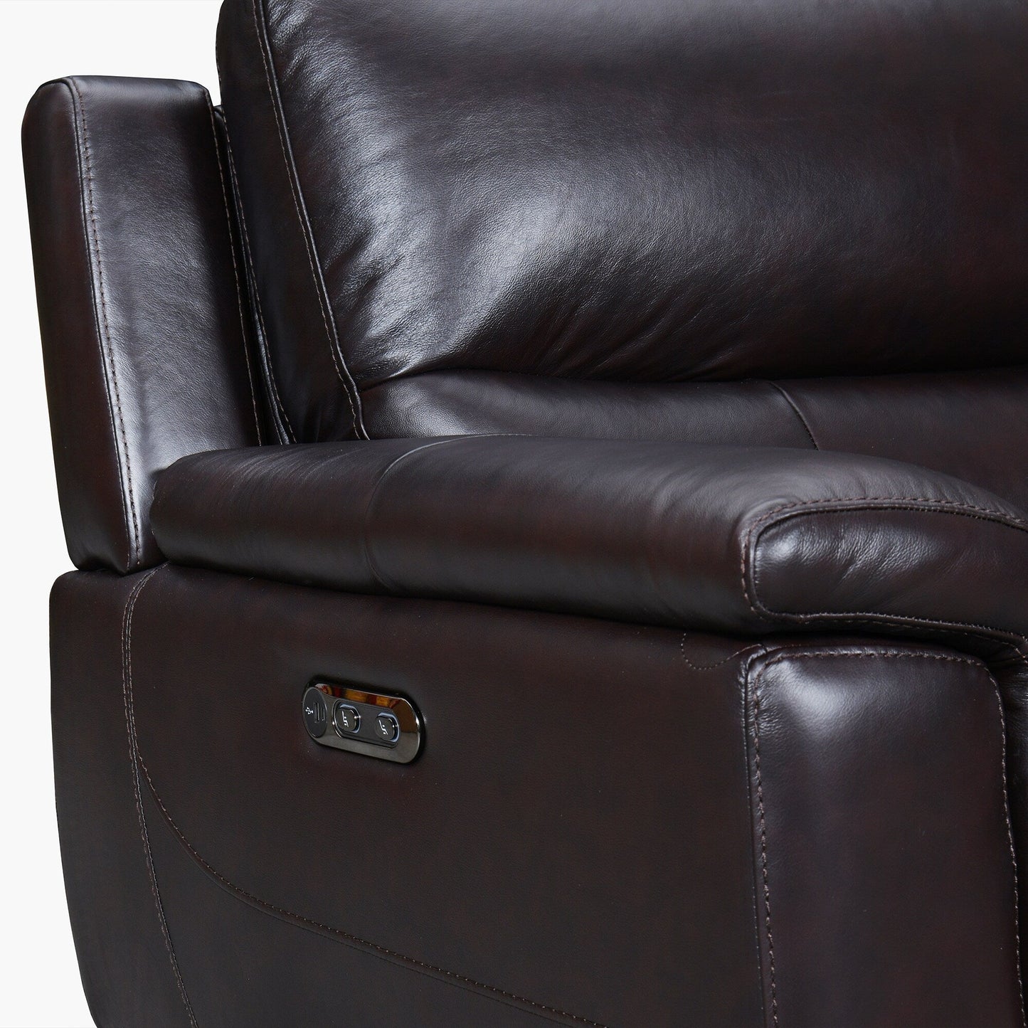 Lizette 78 Dove Gray or Brown Leather Power Recliner Sofa with USB