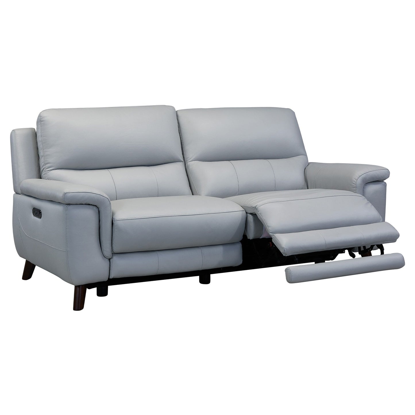 Lizette 78 Dove Gray or Brown Leather Power Recliner Sofa with USB