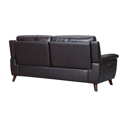 Lizette 78 Dove Gray or Brown Leather Power Recliner Sofa with USB