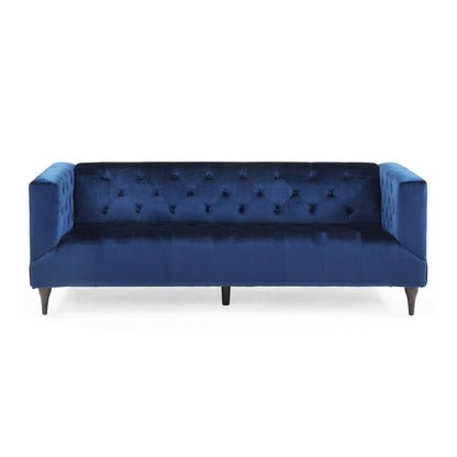 Loomis Contemporary Velvet 3-Seater Sofa by Christopher Knight Home