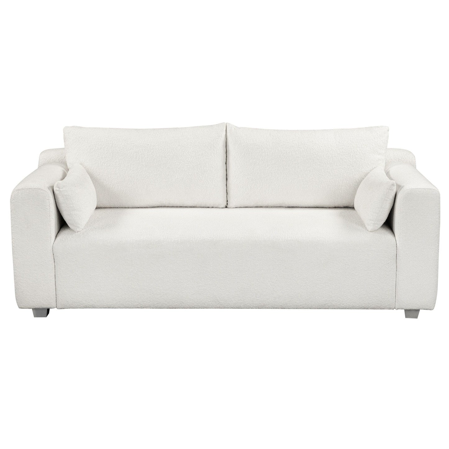 Loop Yarn Fabric Sofa, One-Piece Seat Frame, Minimalist 2-3 Seat Couch Easy To Install, Loveseats With Extra Wide Domed Arms