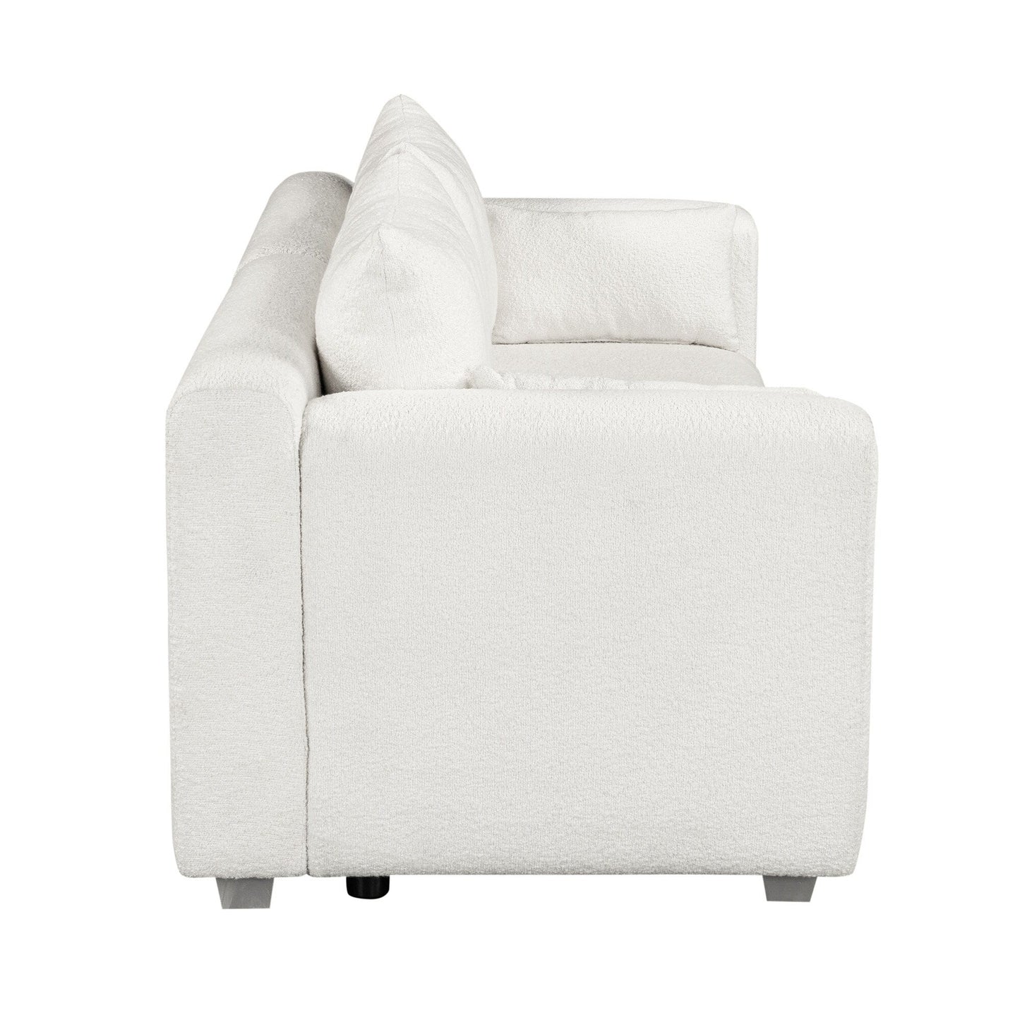 Loop Yarn Fabric Sofa, One-Piece Seat Frame, Minimalist 2-3 Seat Couch Easy To Install, Loveseats With Extra Wide Domed Arms
