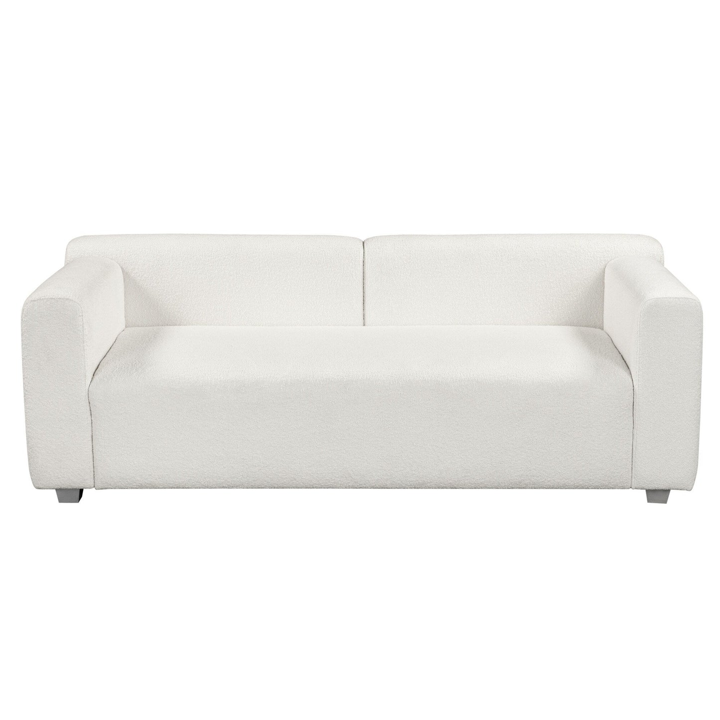 Loop Yarn Fabric Sofa, One-Piece Seat Frame, Minimalist 2-3 Seat Couch Easy To Install, Loveseats With Extra Wide Domed Arms