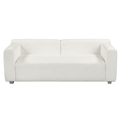 Loop Yarn Fabric Sofa, One-Piece Seat Frame, Minimalist 2-3 Seat Couch Easy To Install, Loveseats With Extra Wide Domed Arms