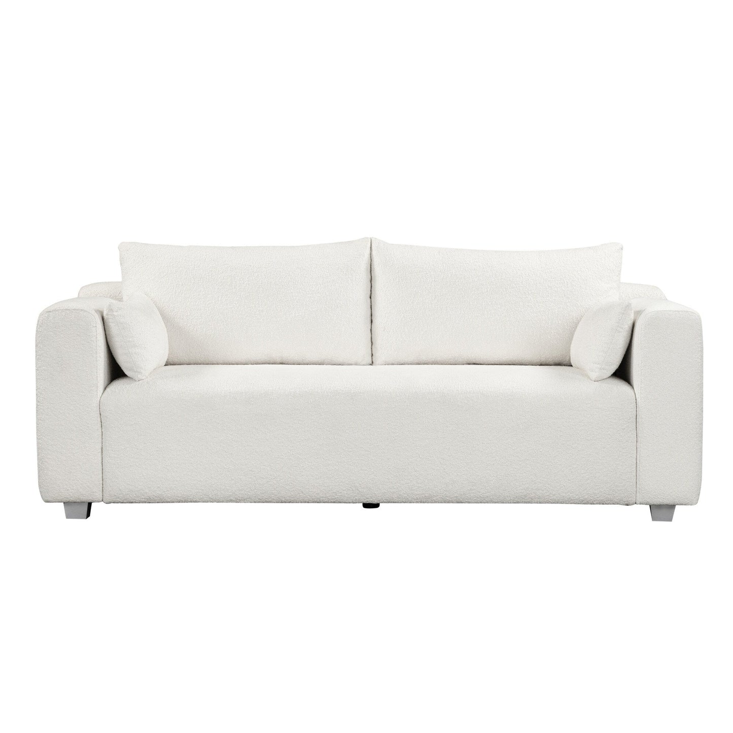 Loop Yarn Fabric Sofa, One-Piece Seat Frame, Minimalist 2-3 Seat Couch Easy To Install, Loveseats With Extra Wide Domed Arms