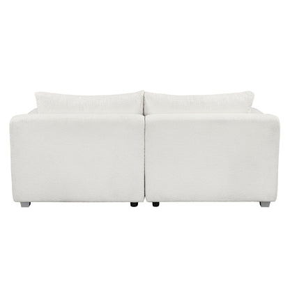 Loop Yarn Fabric Sofa, One-Piece Seat Frame, Minimalist 2-3 Seat Couch Easy To Install, Loveseats With Extra Wide Domed Arms