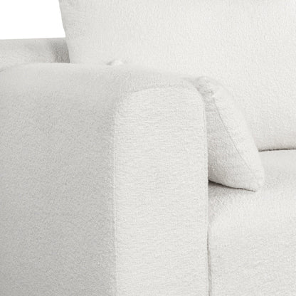 Loop Yarn Fabric Sofa, One-Piece Seat Frame, Minimalist 2-3 Seat Couch Easy To Install, Loveseats With Extra Wide Domed Arms
