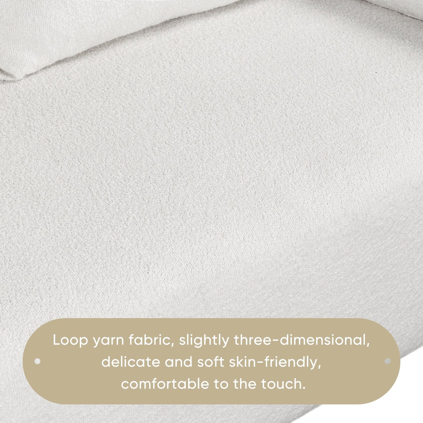 Loop Yarn Fabric Sofa, One-Piece Seat Frame, Minimalist 2-3 Seat Couch Easy To Install, Loveseats With Extra Wide Domed Arms
