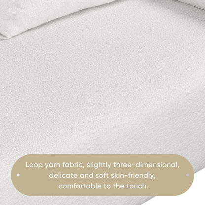 Loop Yarn Fabric Sofa, One-Piece Seat Frame, Minimalist 2-3 Seat Couch Easy To Install, Loveseats With Extra Wide Domed Arms