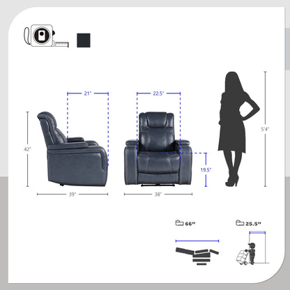 Lourical Leather Match Power Reclining Chair