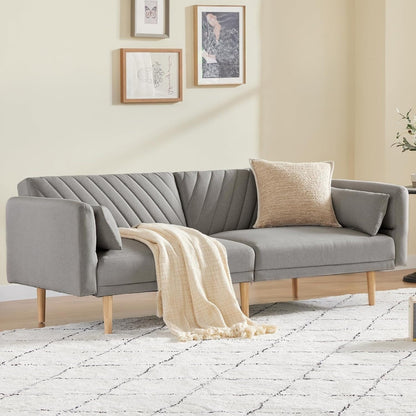 Loveseat Futon Convertible Sofa Bed with Pillows