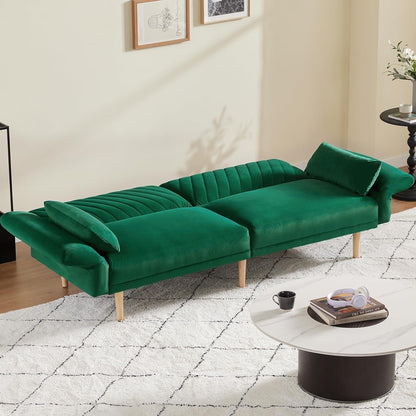 Loveseat Futon Convertible Sofa Bed with Pillows