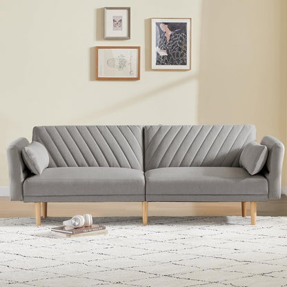 Loveseat Futon Convertible Sofa Bed with Pillows