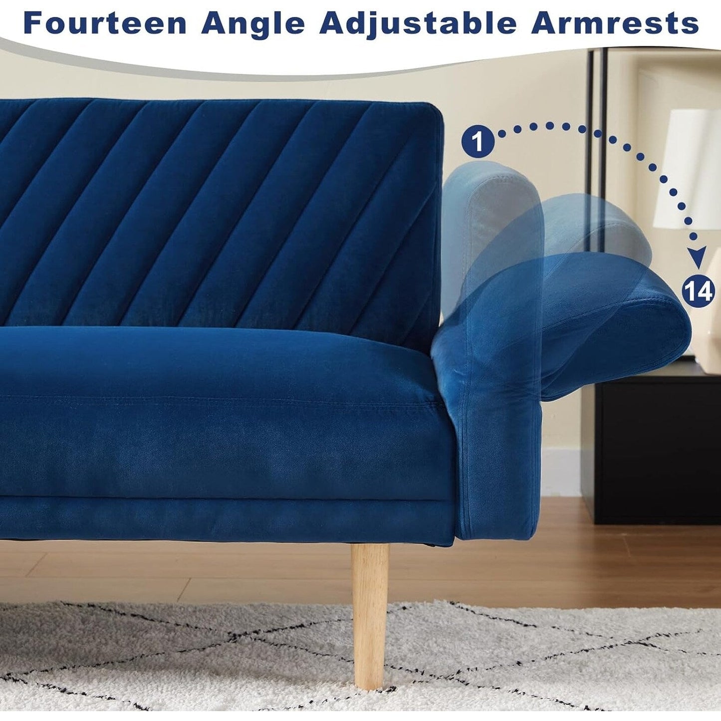 Loveseat Futon Convertible Sofa Bed with Pillows