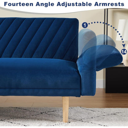 Loveseat Futon Convertible Sofa Bed with Pillows