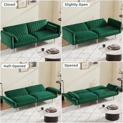 Loveseat Futon Convertible Sofa Bed with Pillows