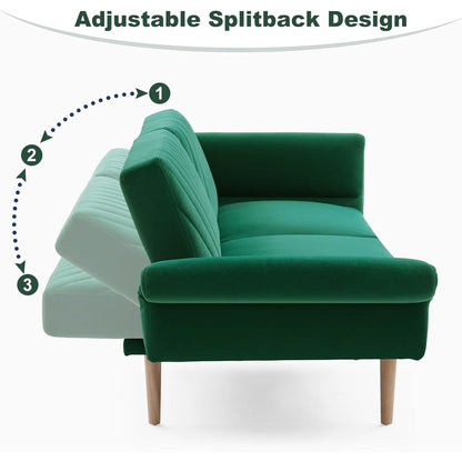 Loveseat Futon Convertible Sofa Bed with Pillows