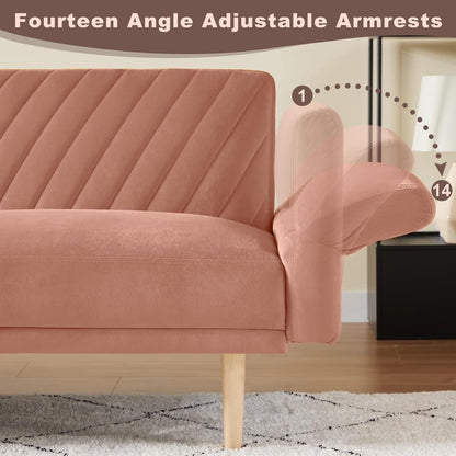 Loveseat Futon Convertible Sofa Bed with Pillows