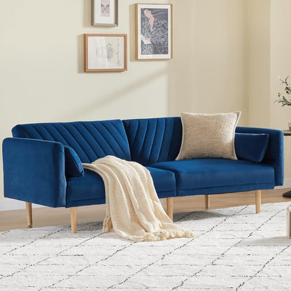 Loveseat Futon Convertible Sofa Bed with Pillows