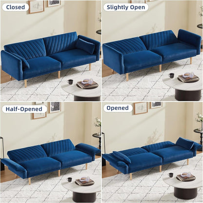 Loveseat Futon Convertible Sofa Bed with Pillows