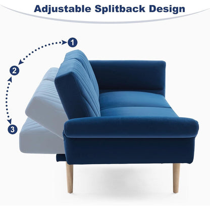 Loveseat Futon Convertible Sofa Bed with Pillows