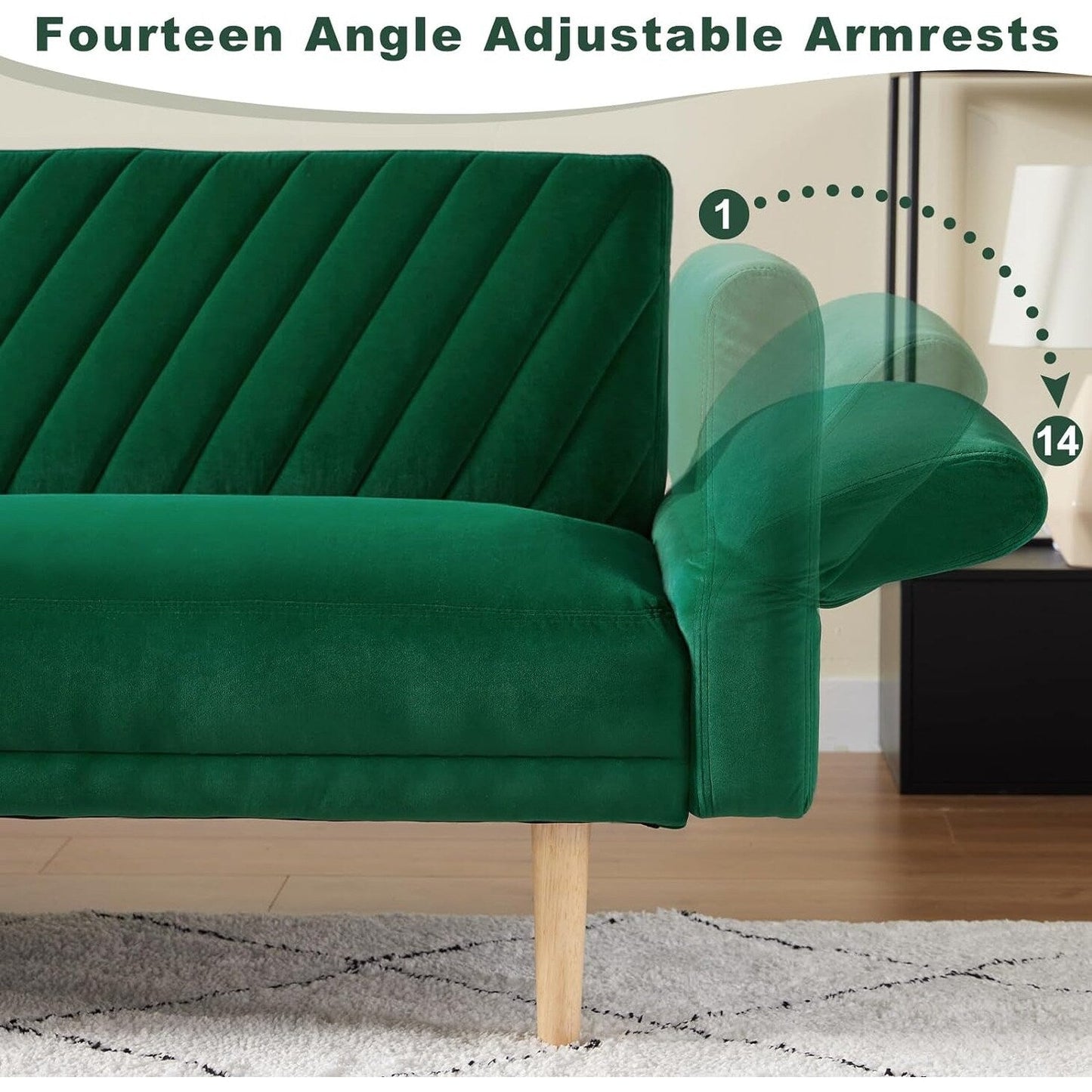 Loveseat Futon Convertible Sofa Bed with Pillows