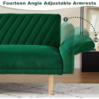 Loveseat Futon Convertible Sofa Bed with Pillows