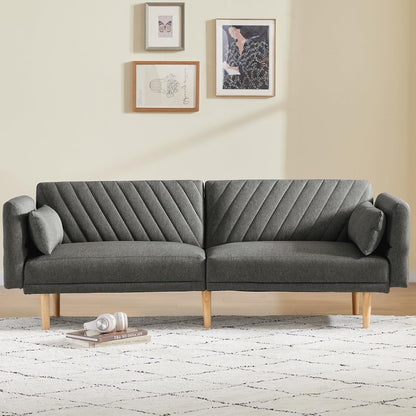 Loveseat Futon Convertible Sofa Bed with Pillows