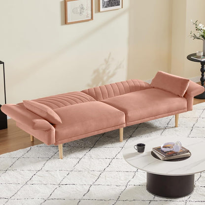 Loveseat Futon Convertible Sofa Bed with Pillows