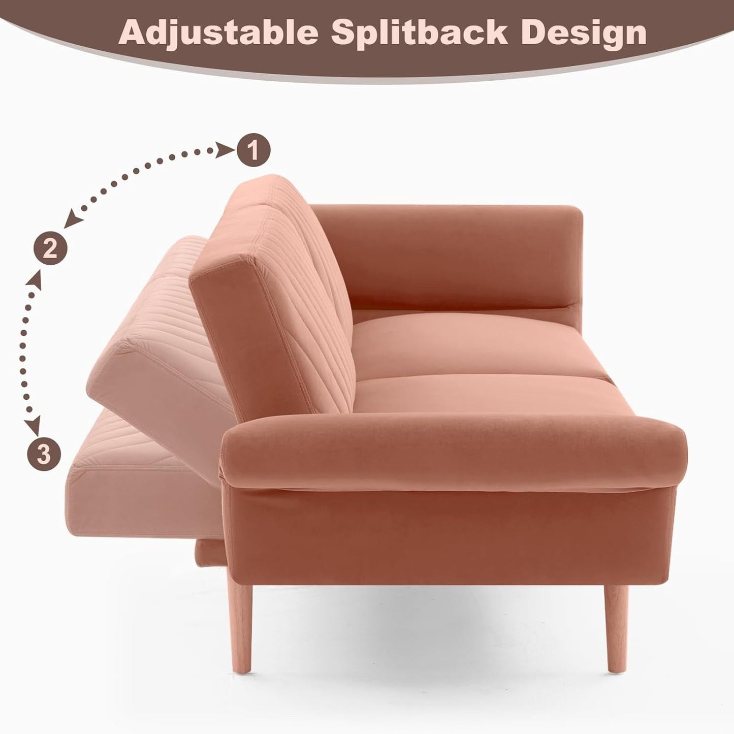 Loveseat Futon Convertible Sofa Bed with Pillows