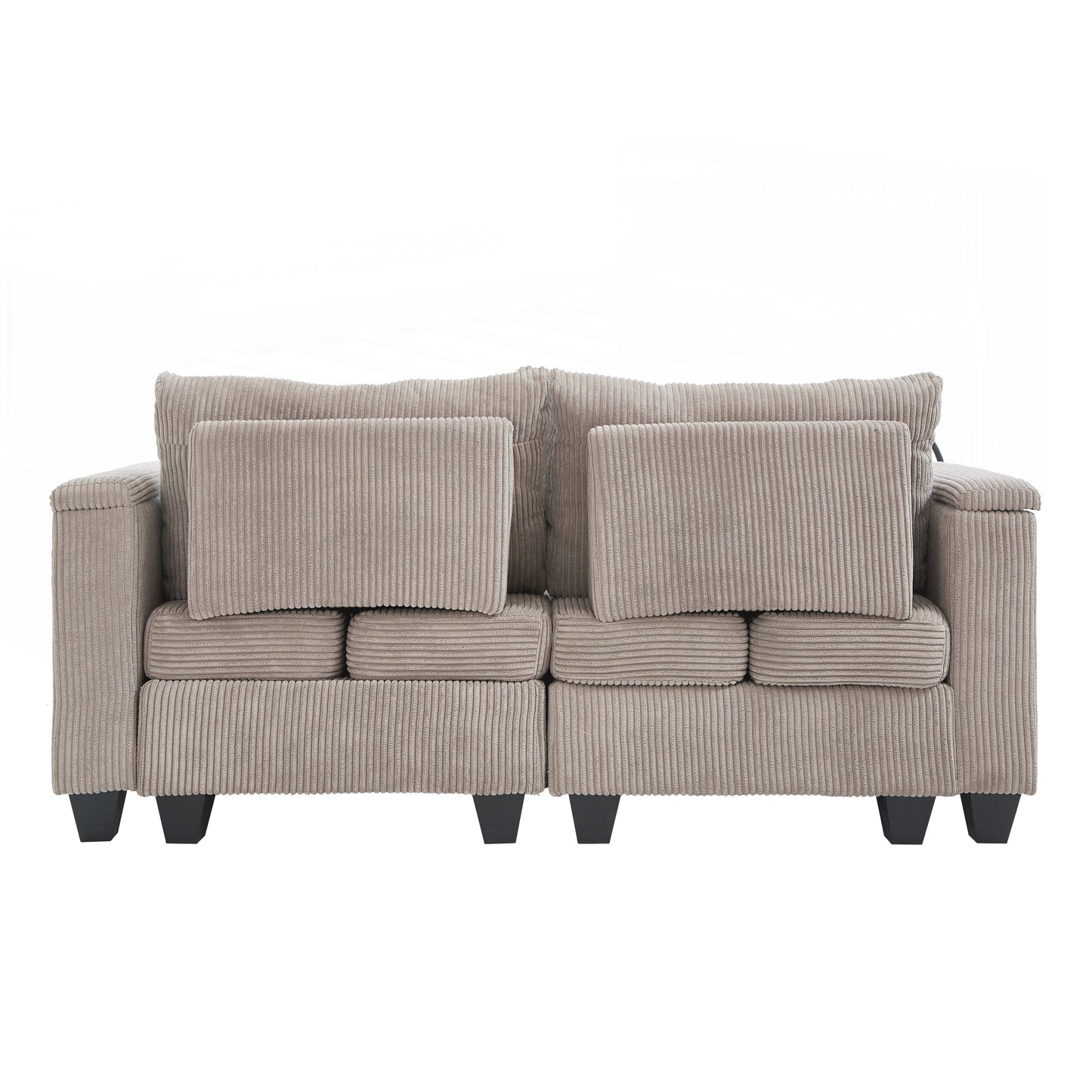 Loveseat Sofa Sofa Bed Corduroy Sleeper Sofa with USB Ports