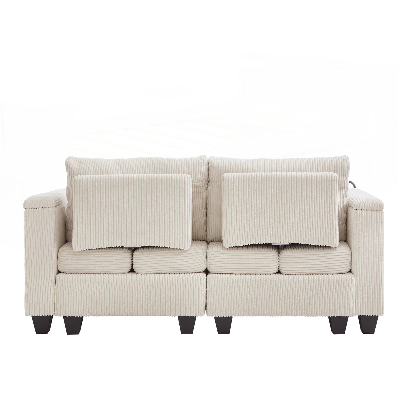 Loveseat Sofa Sofa Bed Corduroy Sleeper Sofa with USB Ports