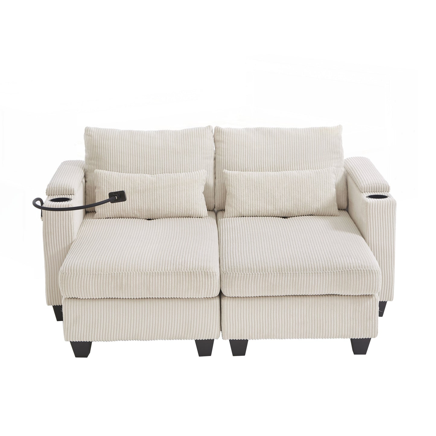 Loveseat Sofa Sofa Bed Corduroy Sleeper Sofa with USB Ports