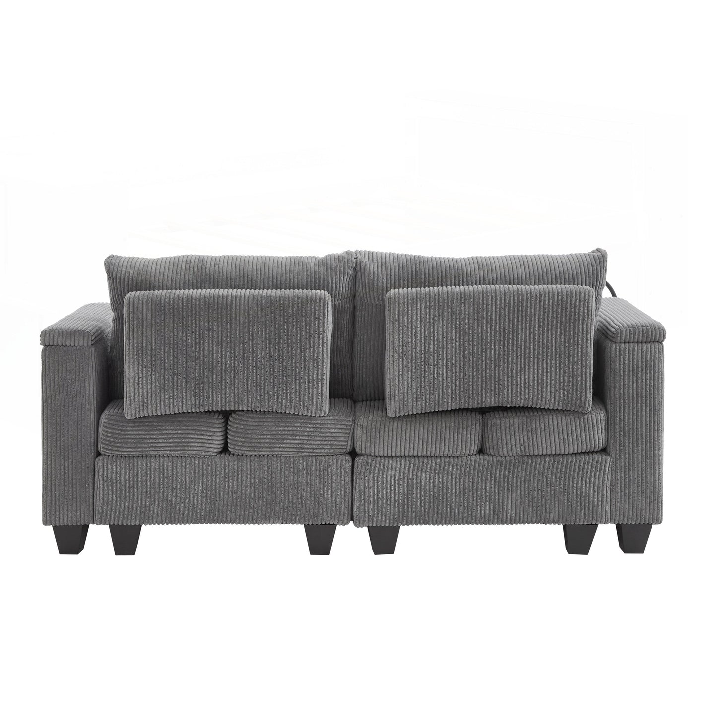 Loveseat Sofa Sofa Bed Corduroy Sleeper Sofa with USB Ports