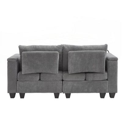 Loveseat Sofa Sofa Bed Corduroy Sleeper Sofa with USB Ports