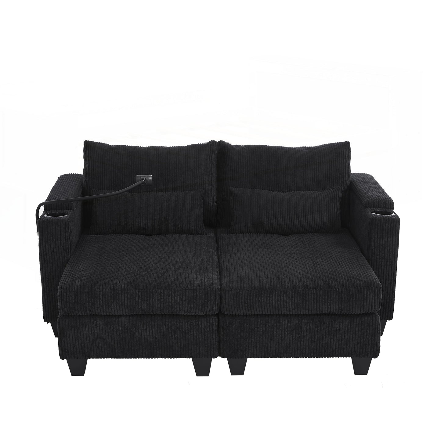 Loveseat Sofa Sofa Bed Corduroy Sleeper Sofa with USB Ports