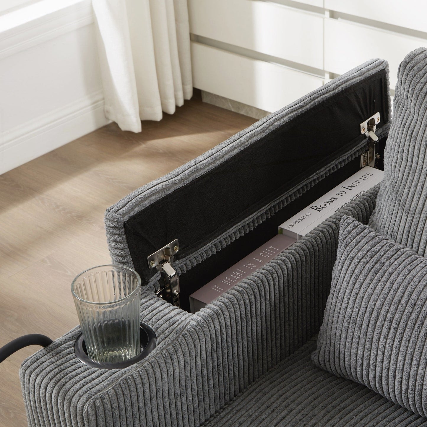 Loveseat Sofa Sofa Bed Corduroy Sleeper Sofa with USB Ports