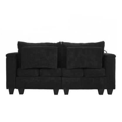 Loveseat Sofa Sofa Bed Corduroy Sleeper Sofa with USB Ports