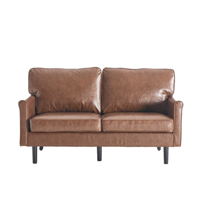 Loveseat Sofa, 2 Seater Sofa Couches for Living Room, Small Couch with USB & Removable Pillow Cover